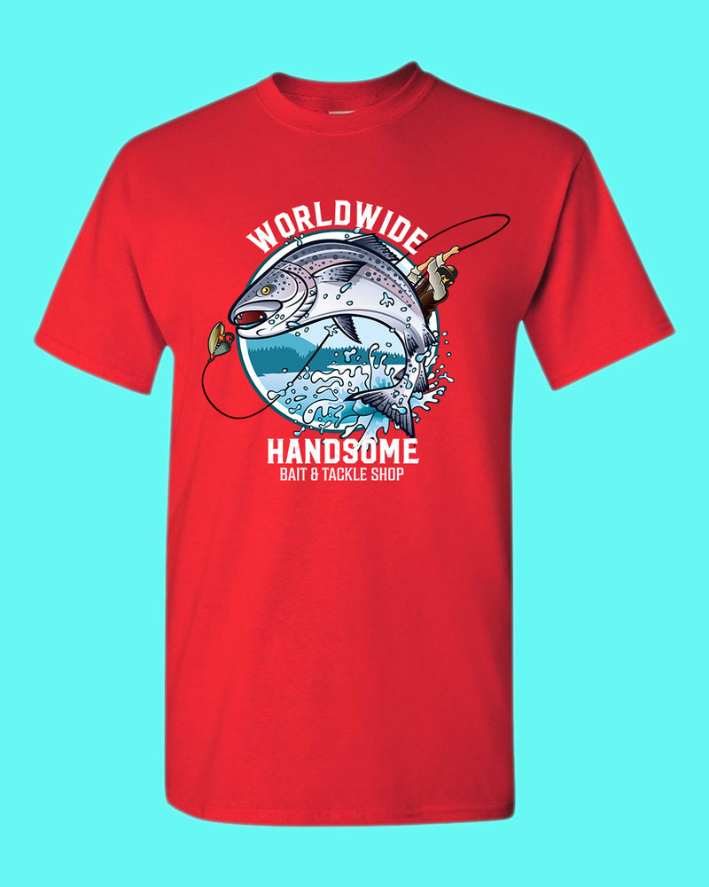 Worldwide Handsome bait and tackle shop t-shirt, fishing tees - Fivestartees