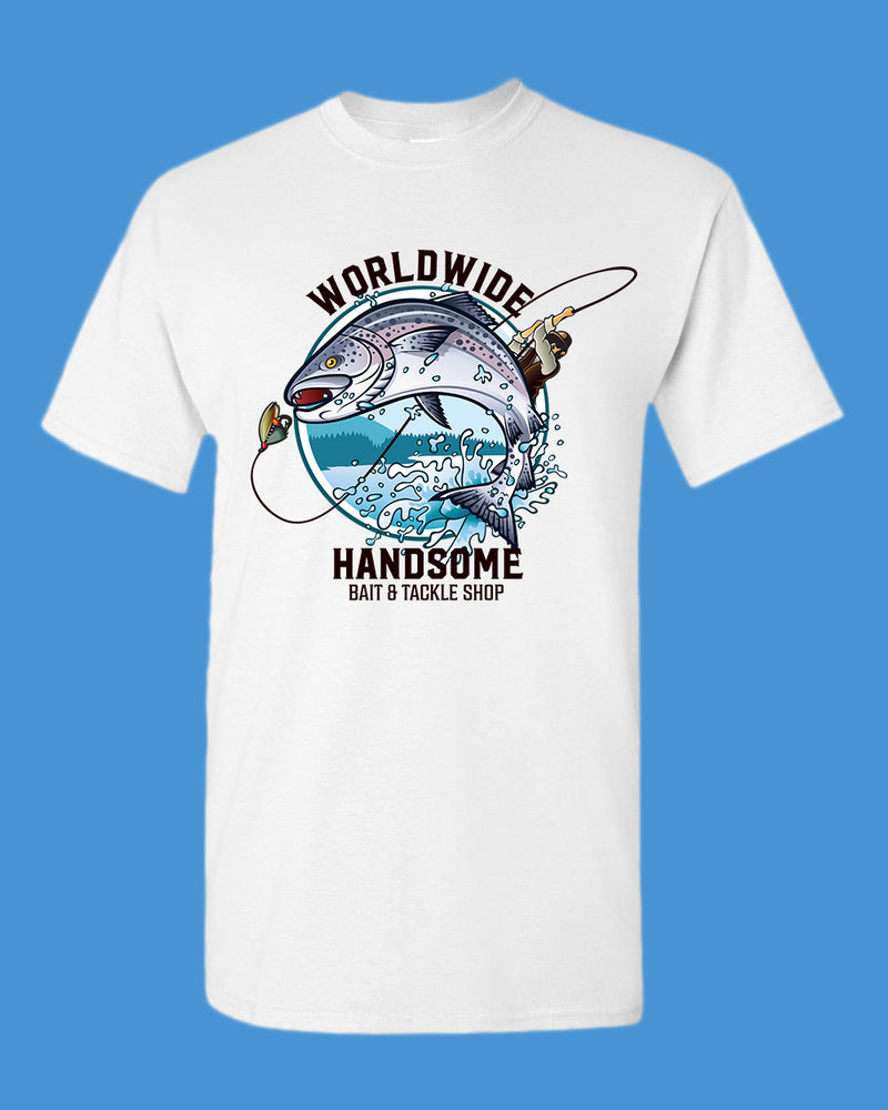 Worldwide Handsome bait and tackle shop t-shirt, fishing tees - Fivestartees