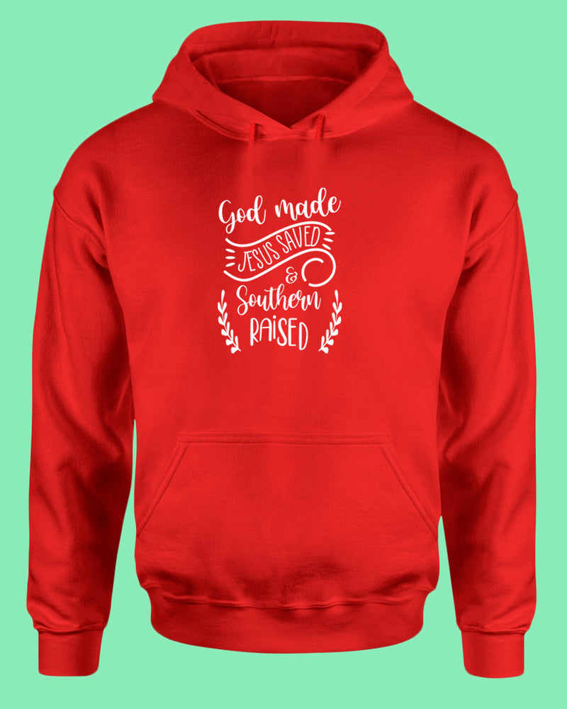 God Made, Jesus Saved and Southern raised Hoodie Religious Hoodie WOMEN - Fivestartees