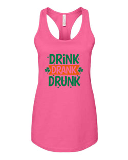 Drink drank drunk tank top women racerback st patrick's day tank top - Fivestartees