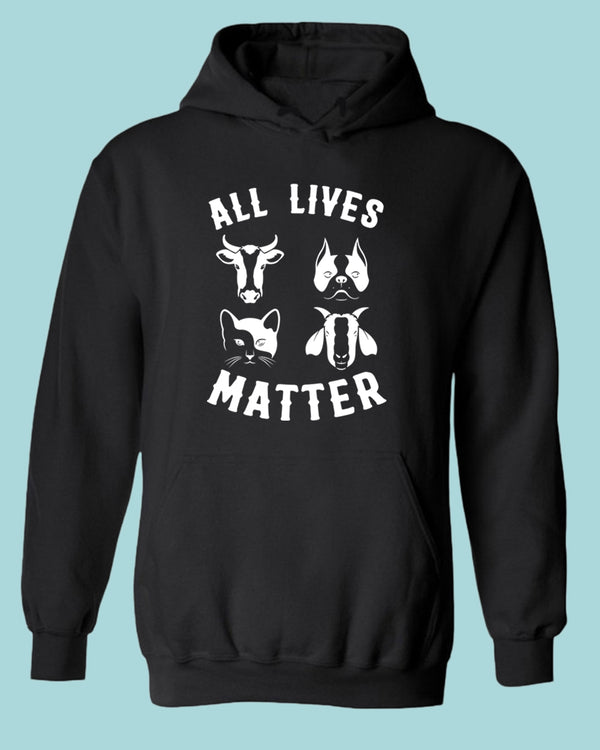 All Animals Lives matter Hoodie, Vegan Hoodie - Fivestartees