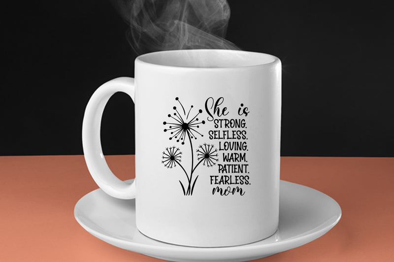 She is strong, selfless, loving mom Coffee Mug - Fivestartees