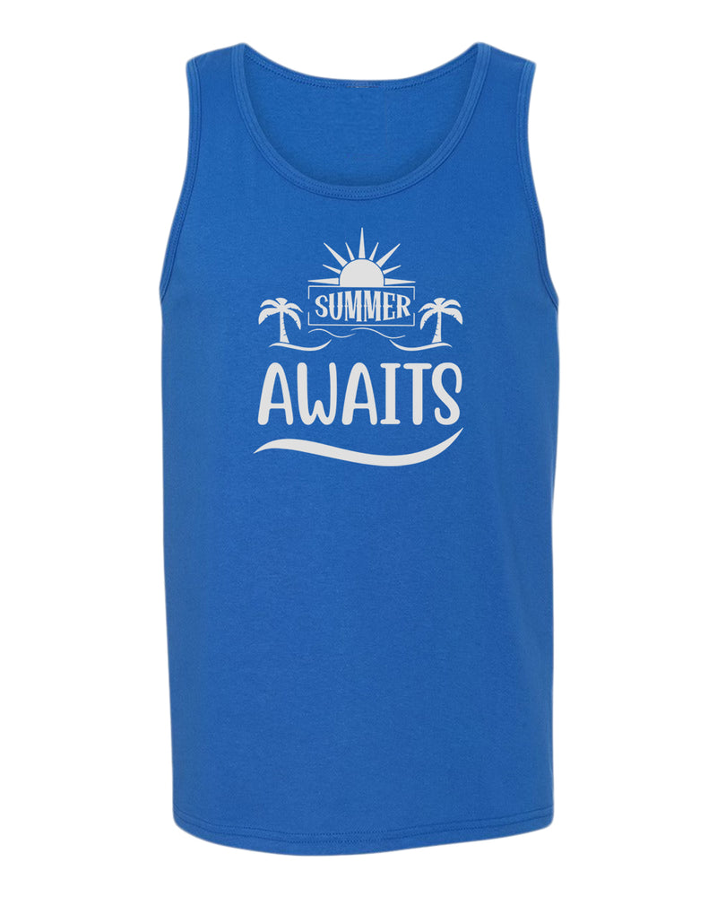 Summer awaits tank top, summer tank top, beach party tank top - Fivestartees