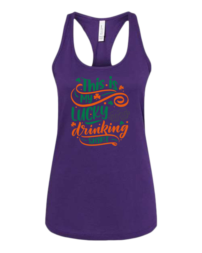 This is my lucky drinking tank top women racerback st patrick's day tank top - Fivestartees