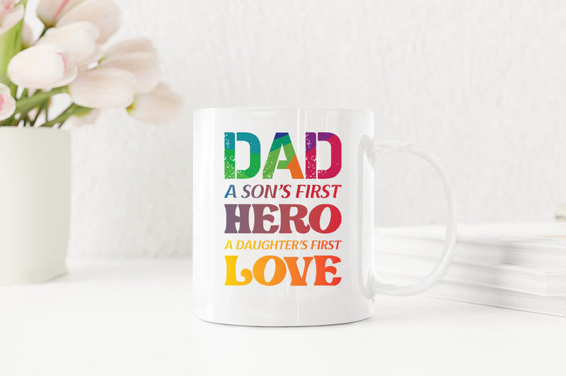 Dad son's first hero, a daugther's first love Coffee Mug, daddy day Coffee Mug - Fivestartees