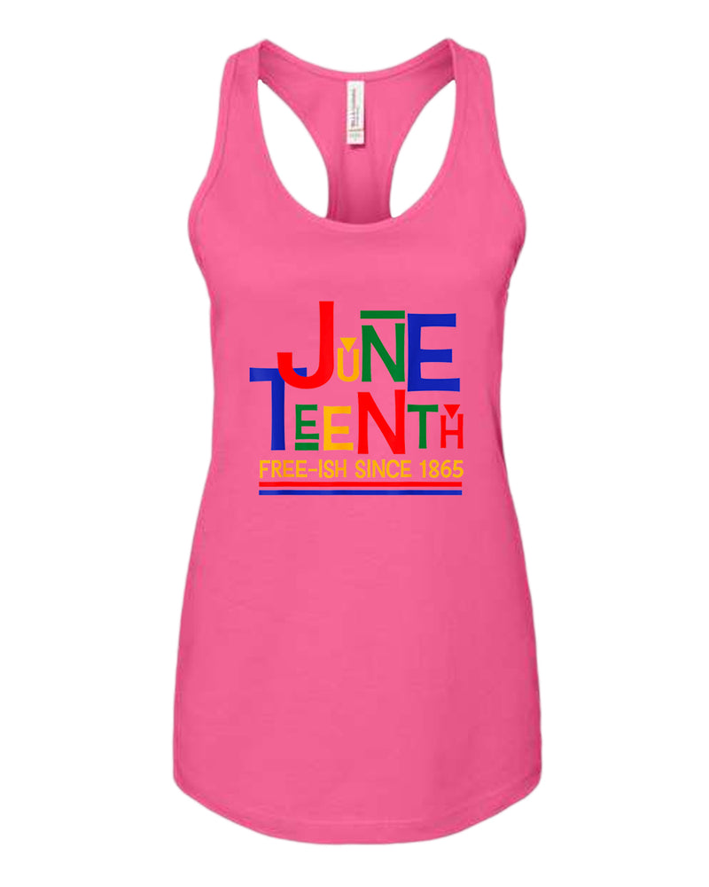 Juneteenth free-ish since 1865 tank top red blue - Fivestartees