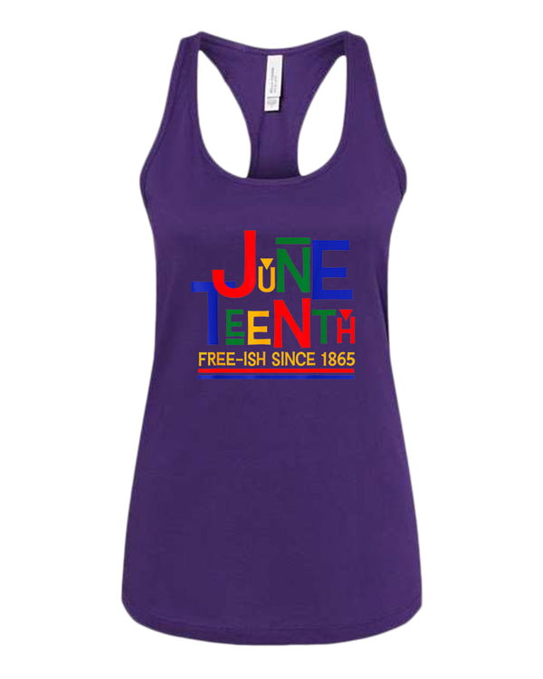 Juneteenth free-ish since 1865 tank top red blue - Fivestartees
