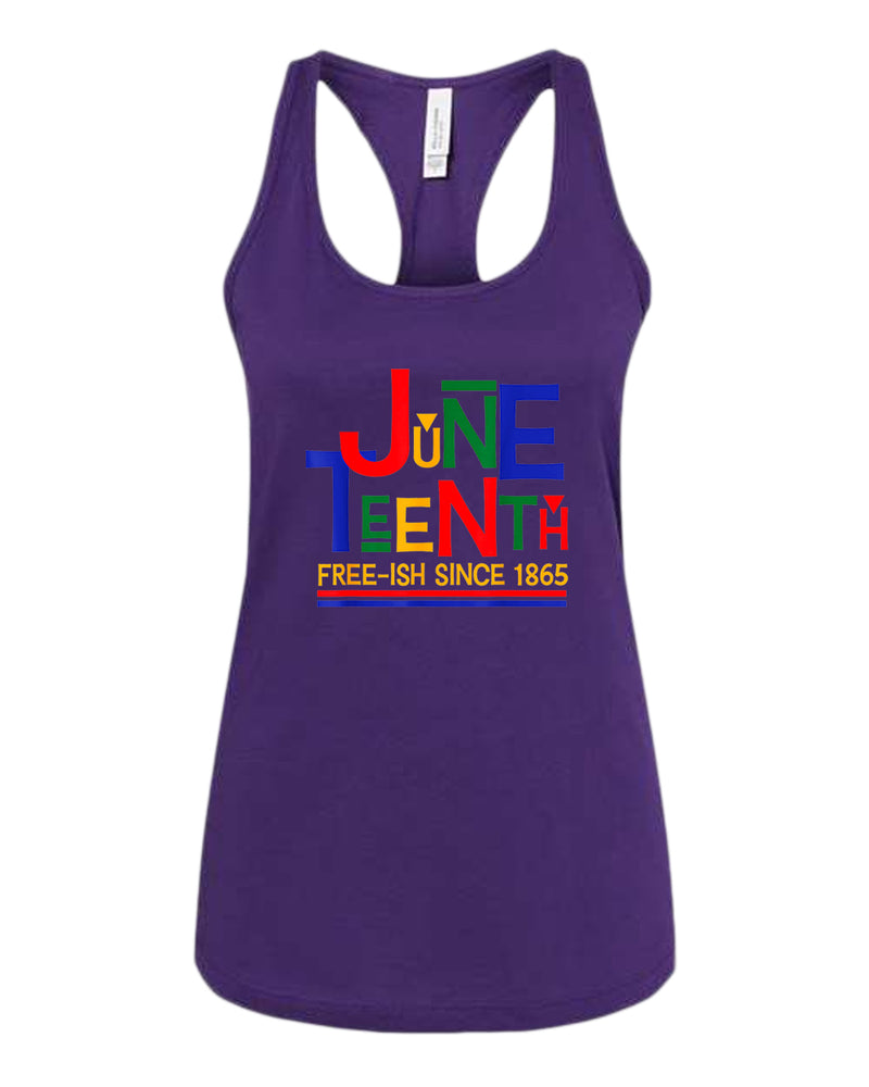 Juneteenth free-ish since 1865 tank top red blue - Fivestartees