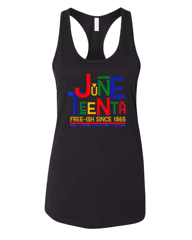 Juneteenth free-ish since 1865 tank top red blue - Fivestartees