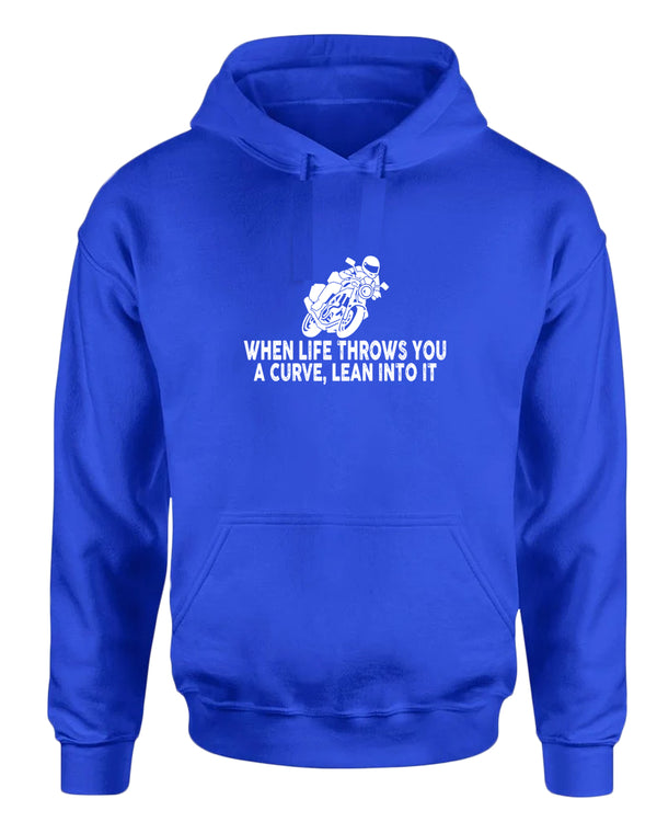 When life throws you a curve, lean into it motorcycle hoodie - Fivestartees