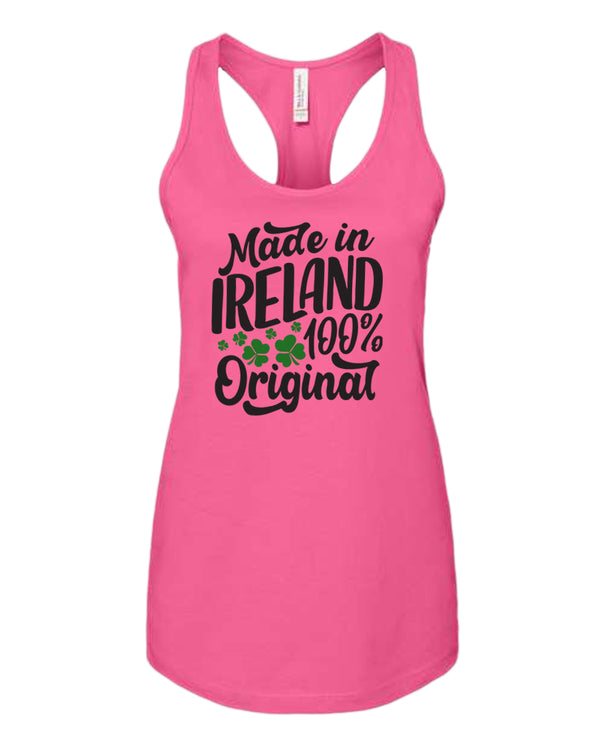 Made in Ireland 100% original tank top women racerback st patrick's day tank top - Fivestartees