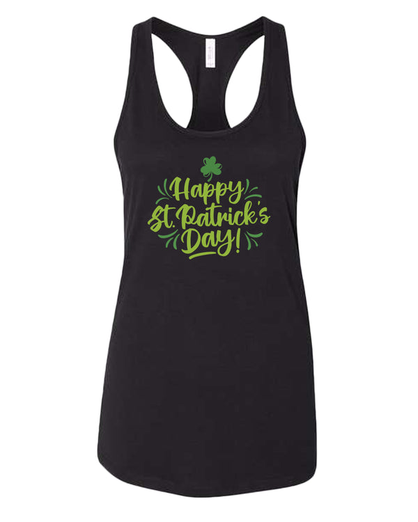 Happy St Patrick's day tank top women racerback st patrick's day tank top - Fivestartees