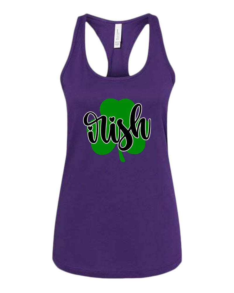 Irish clover shamrock tank top women racerback st patrick's day tank top - Fivestartees