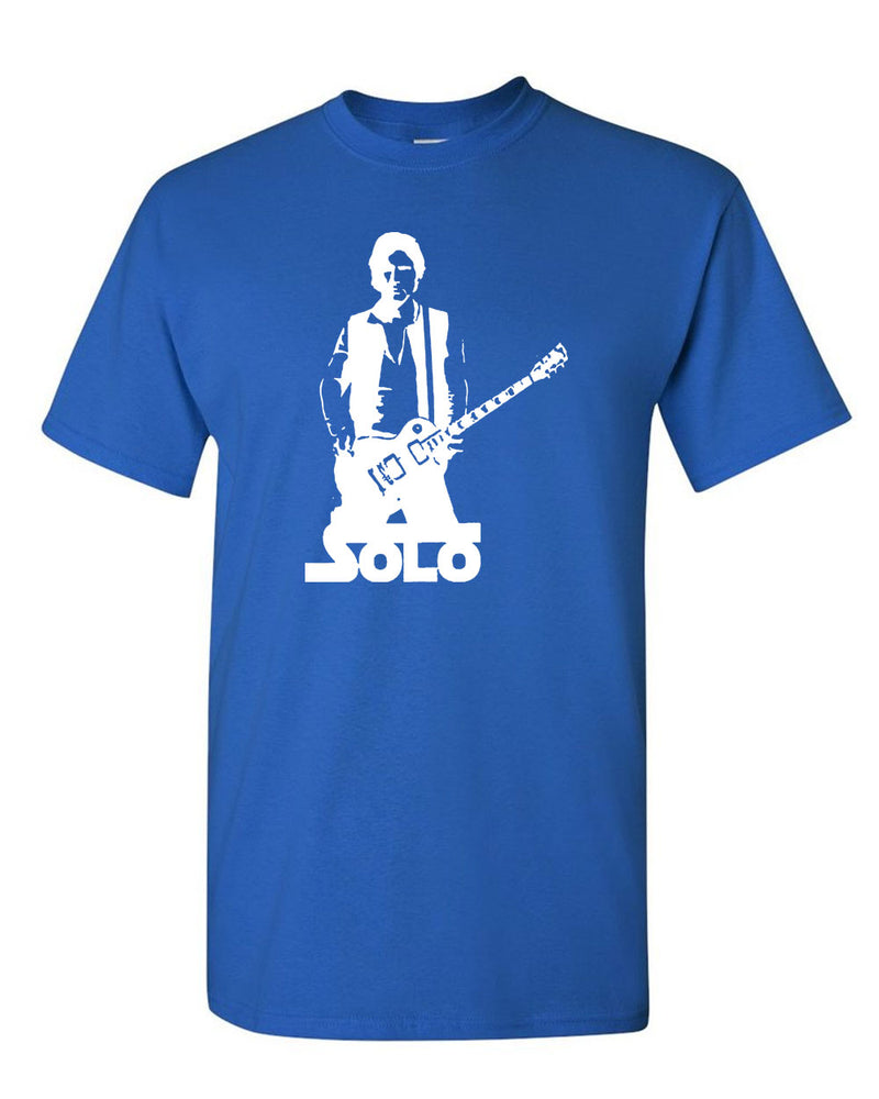Guitar Solo Han Solo Star Guitarist Cool Funny T Shirt M Blue