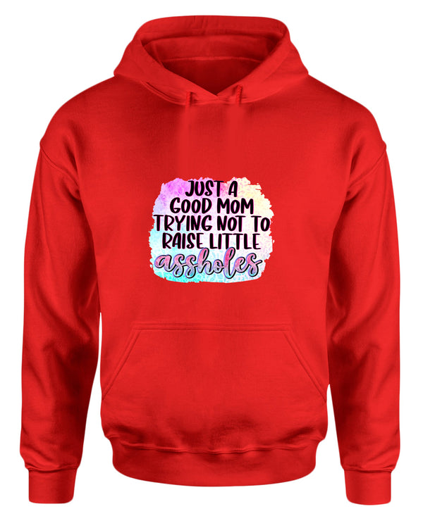 Just a Good mom trying not to raise little *ssholes hoodie - Fivestartees