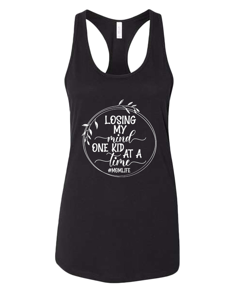 Losing my mind, one kid at a time tank top, mom life tank tops - Fivestartees