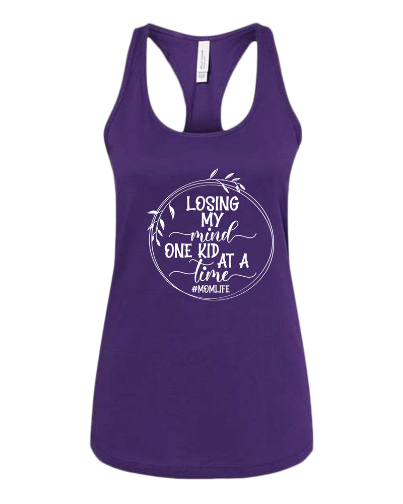 Losing my mind, one kid at a time tank top, mom life tank tops - Fivestartees