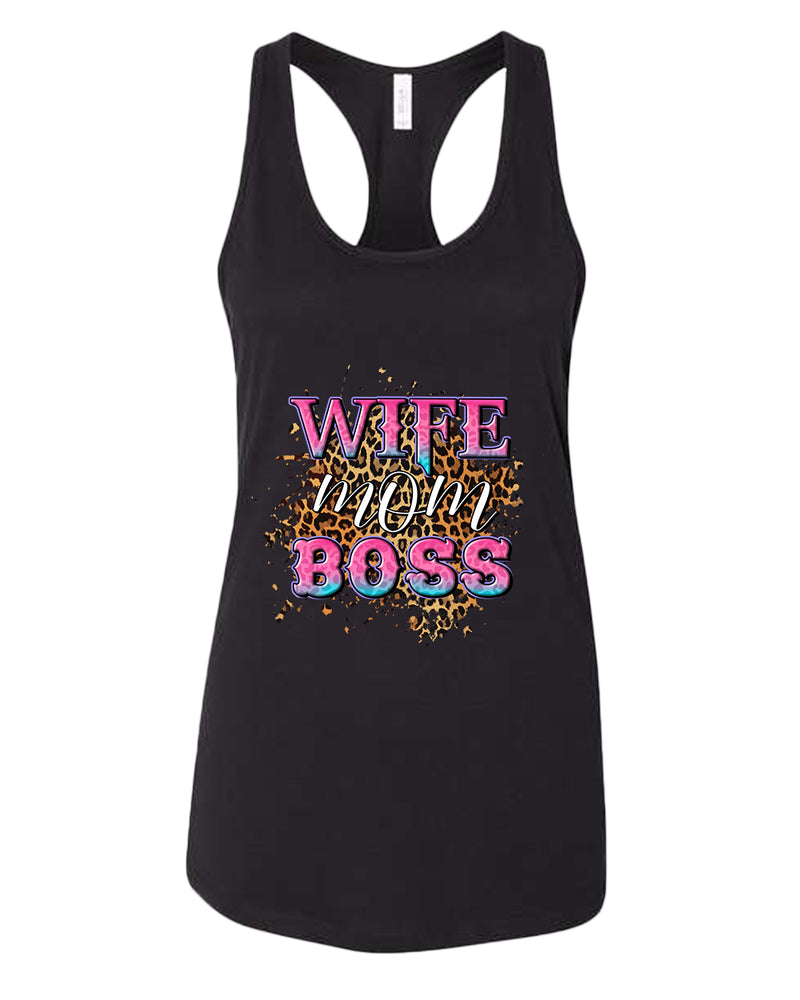 Wife Mom Boss tank top - Fivestartees