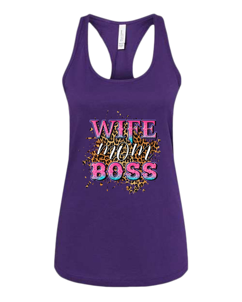 Wife Mom Boss tank top - Fivestartees