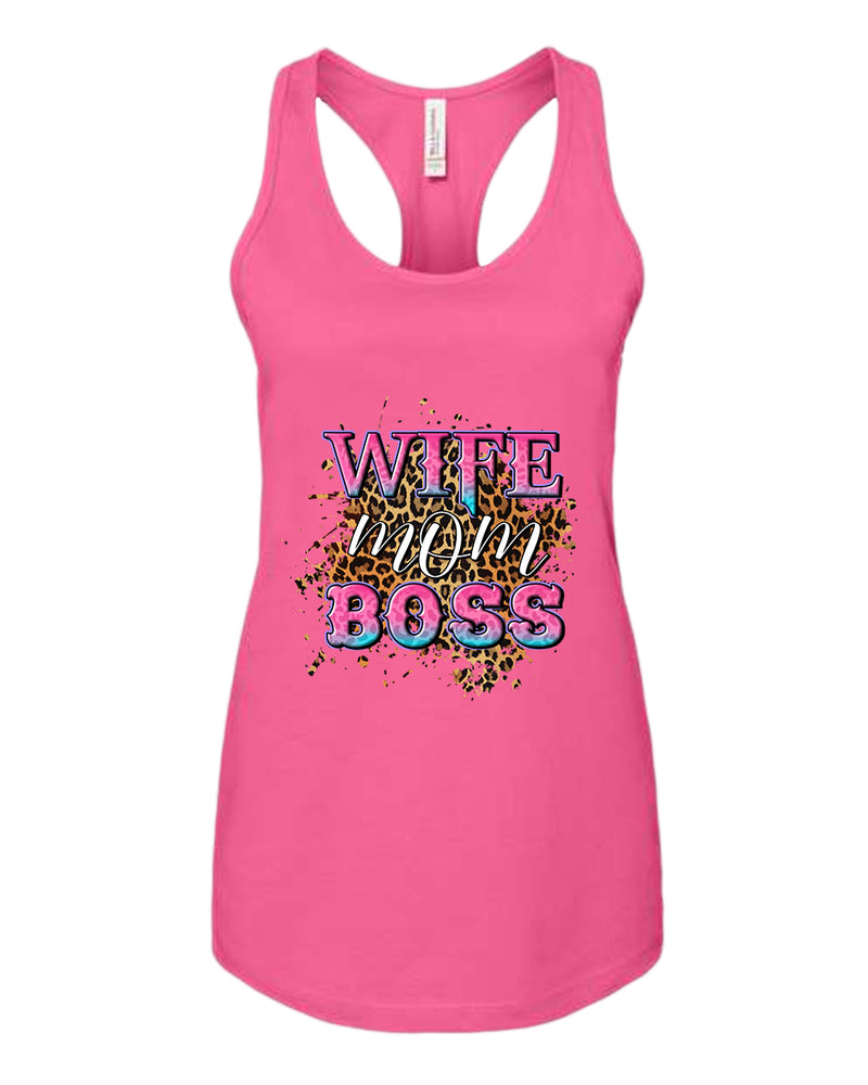 Wife Mom Boss tank top - Fivestartees