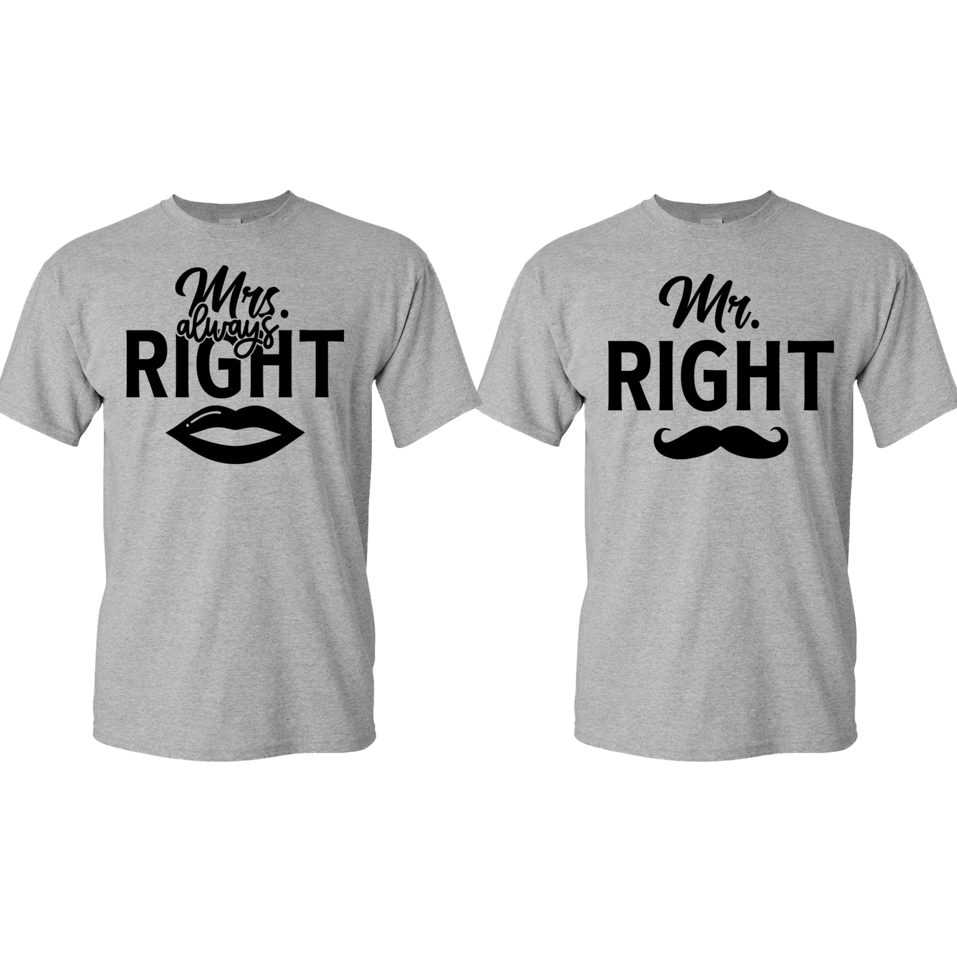 Mr. Right, Mrs. Right Couple Matching T-shirt Valentine's Day T-shirt - Fivestartees