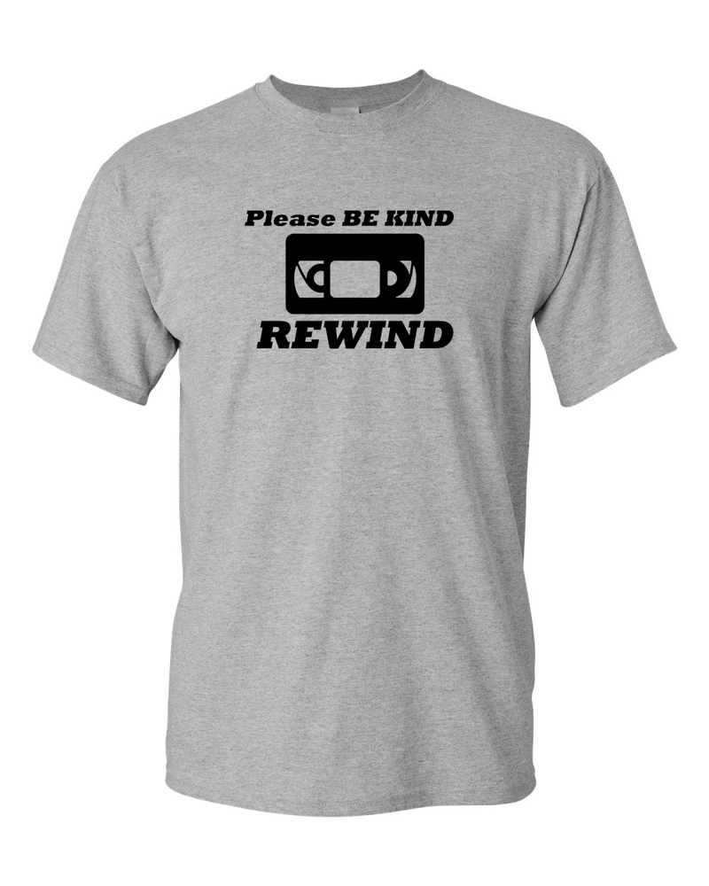 Be Kind & Rewind Funny Tee Retro Pop Culture VHS T-Shirt - Fivestartees