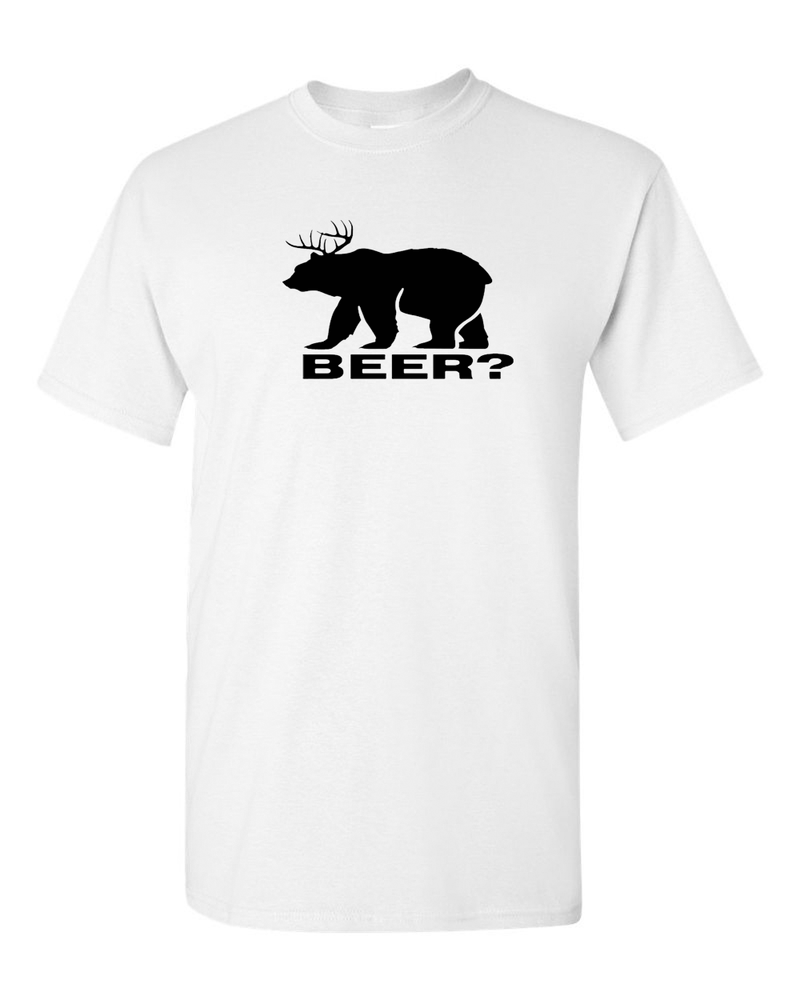 BEER Deer Bear Funny - T Shirt College Alcohol Funny Party Drinking Hunt - Fivestartees