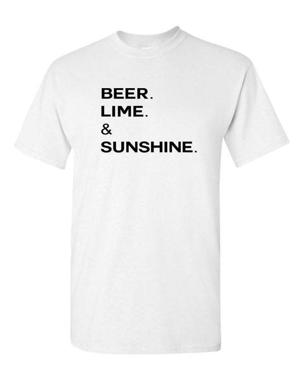 Beer Lime and Sunshine t-shirt drinking tees - Fivestartees