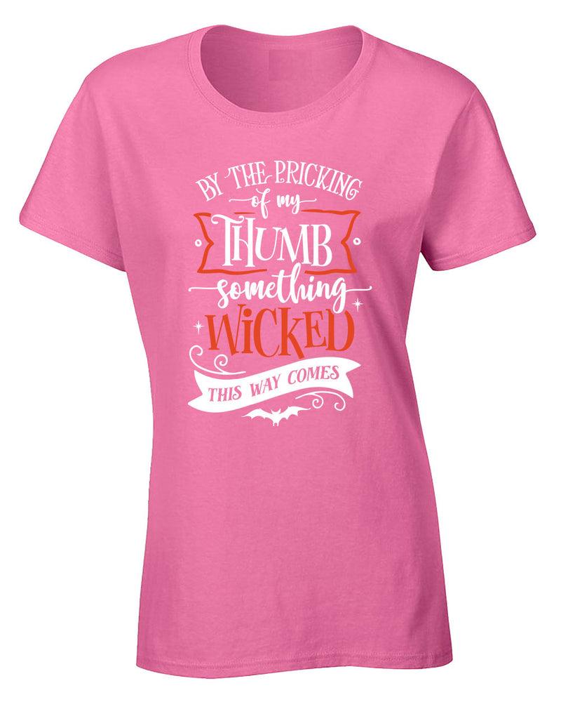 By the pricking thumb something wocked this way comes women halloween tees - Fivestartees