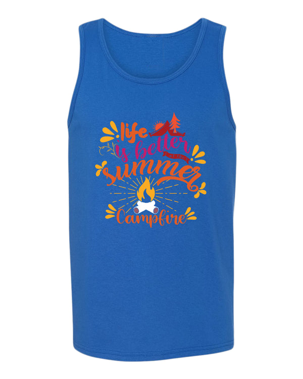 Life is better campfire tank top, summer tank top, beach party tank top - Fivestartees