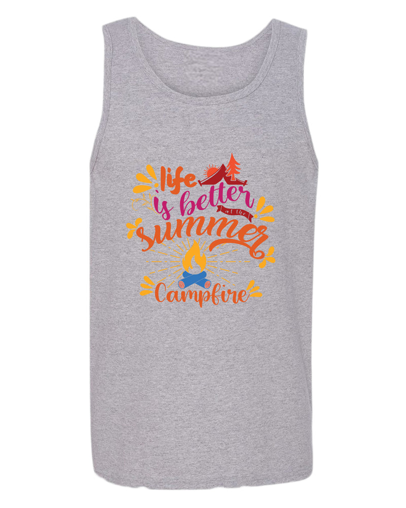 Life is better campfire tank top, summer tank top, beach party tank top - Fivestartees