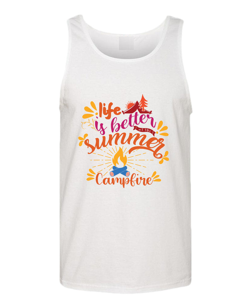 Life is better campfire tank top, summer tank top, beach party tank top - Fivestartees