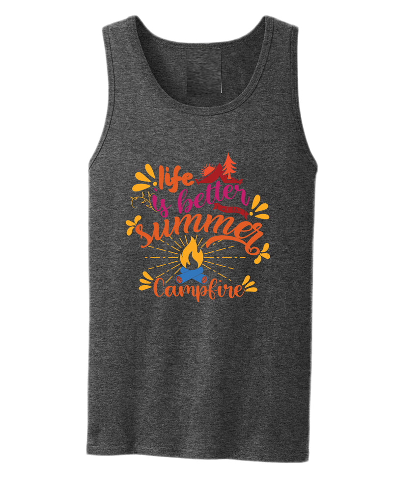 Life is better campfire tank top, summer tank top, beach party tank top - Fivestartees