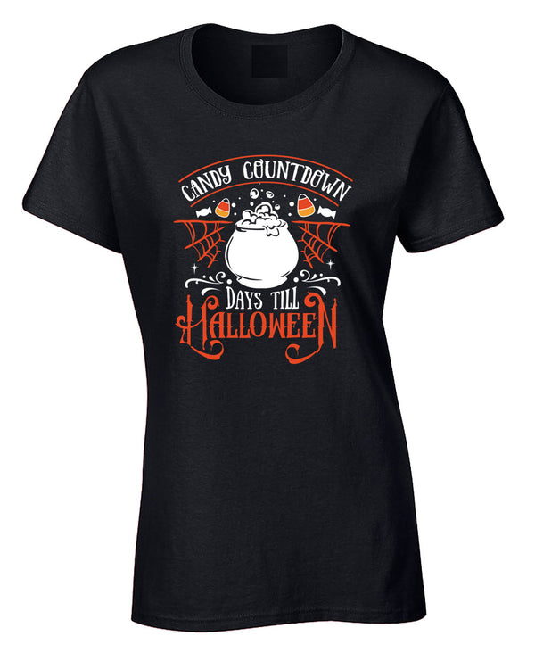 Candy countdown days till Halloween women t-shirt - Fivestartees