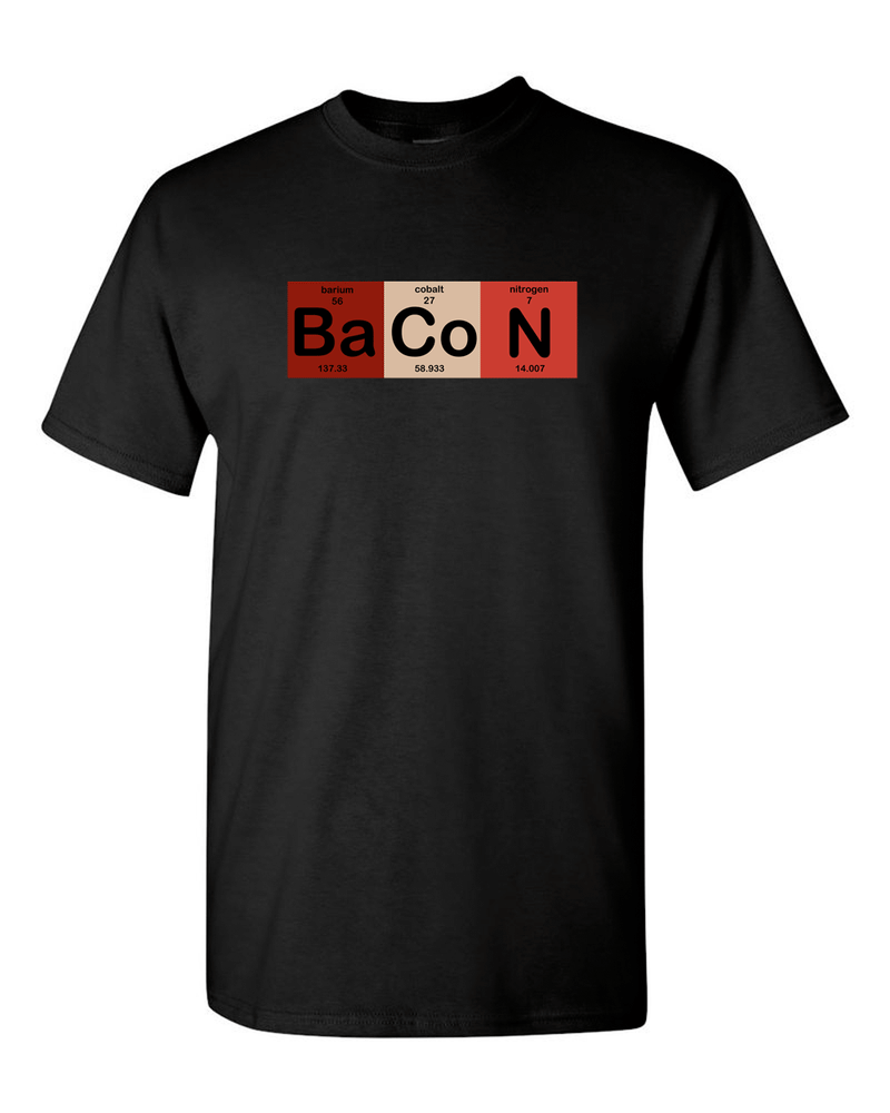 The Chemistry of Bacon T Shirt Funny Brunch Periodic Table Science Tee - Fivestartees