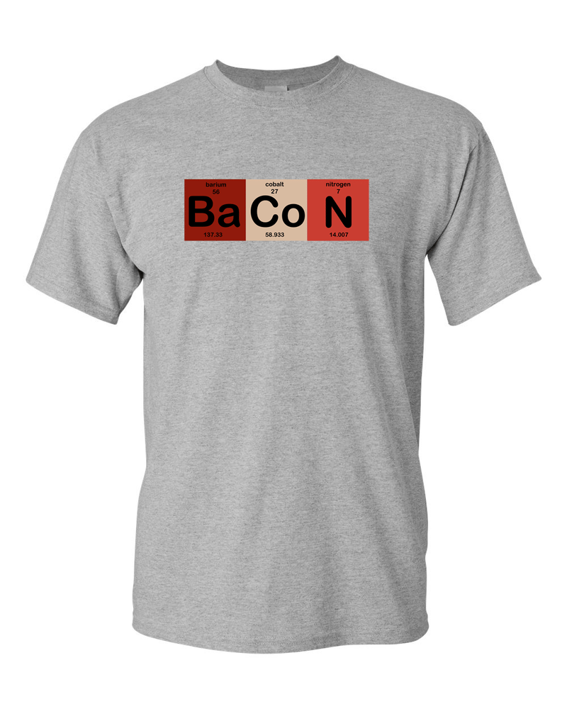 The Chemistry of Bacon T Shirt Funny Brunch Periodic Table Science Tee - Fivestartees