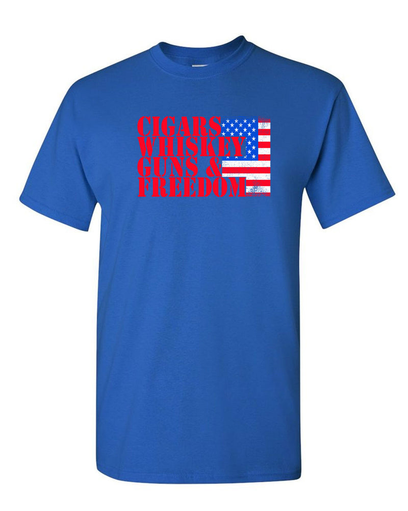 Cigars Whiskey Guns and Freedom T-shirt - American T-shirt 2nd A tees - Fivestartees
