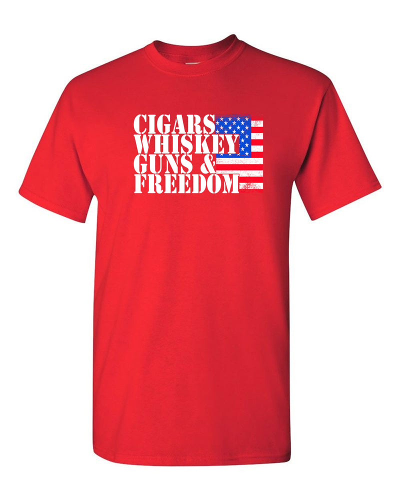 Cigars Whiskey Guns and Freedom T-shirt - American T-shirt 2nd A tees - Fivestartees