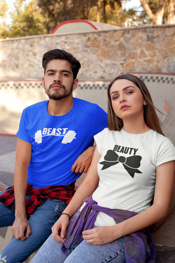 The Beauty and The Beast T-shirt Couple T-shirt, Valentine t-shirt. - Fivestartees