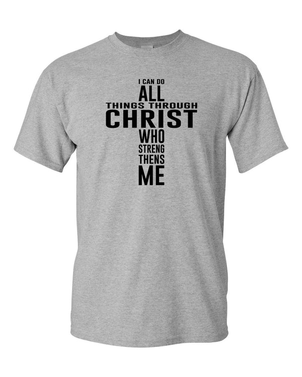 Cross I Can Do all Things Through Christ T-shirt, Christian, Religious T-shirt - Fivestartees