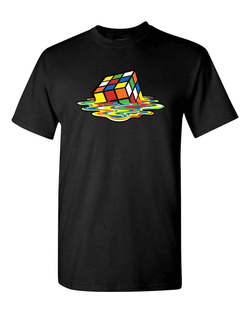 Melting CUBE T-Shirt CLASSIC Funny Party Tee  Rubik Cubic Tees - Fivestartees