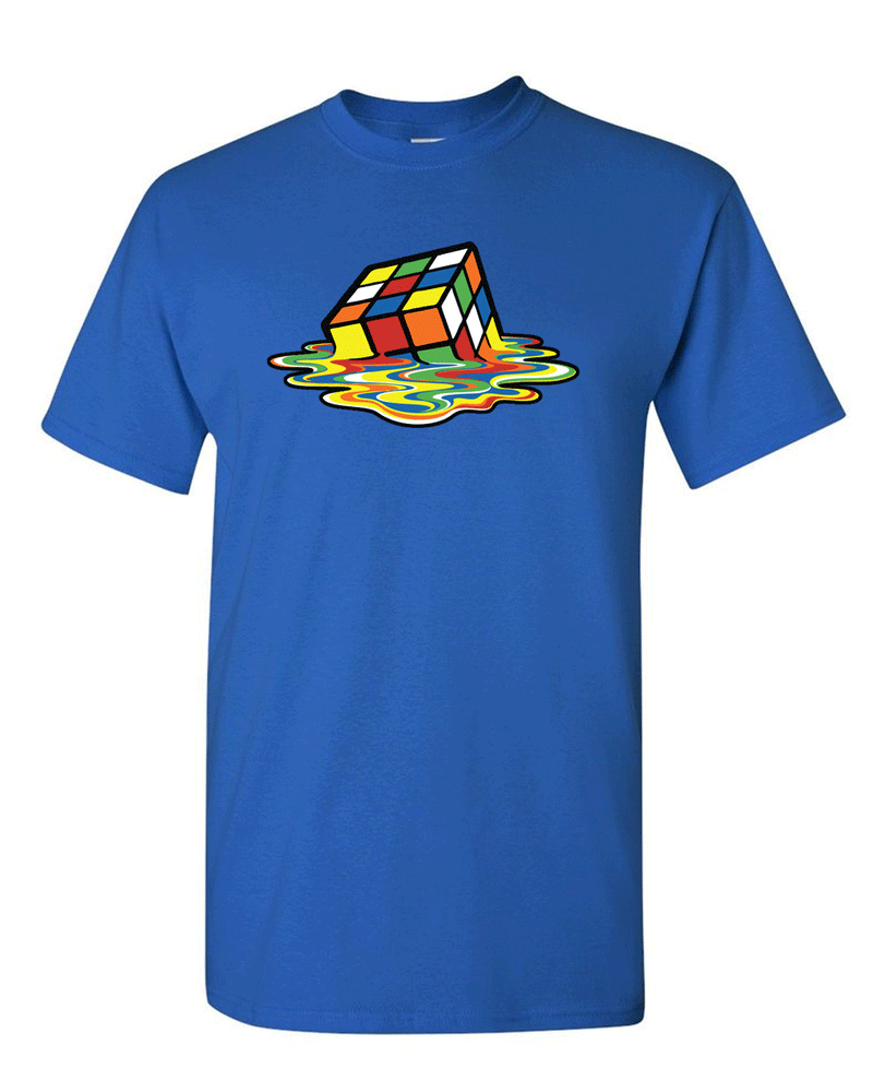 Melting CUBE T-Shirt CLASSIC Funny Party Tee  Rubik Cubic Tees - Fivestartees