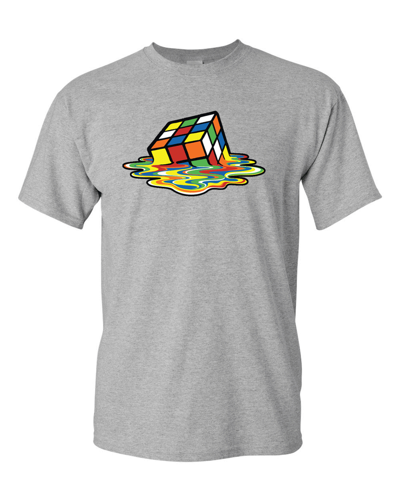 Melting CUBE T-Shirt CLASSIC Funny Party Tee  Rubik Cubic Tees - Fivestartees