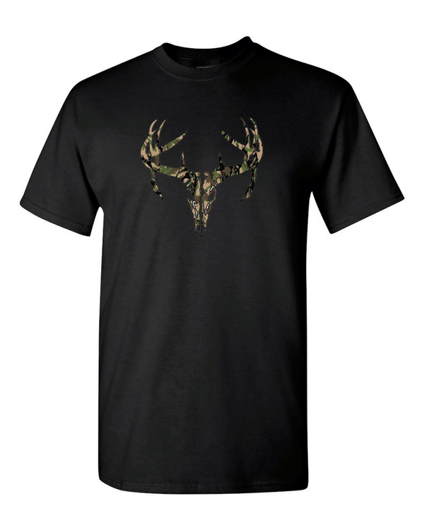Camo Deer T-shirt, Hunting T-shirt, Deer Skull T-shirt - Fivestartees