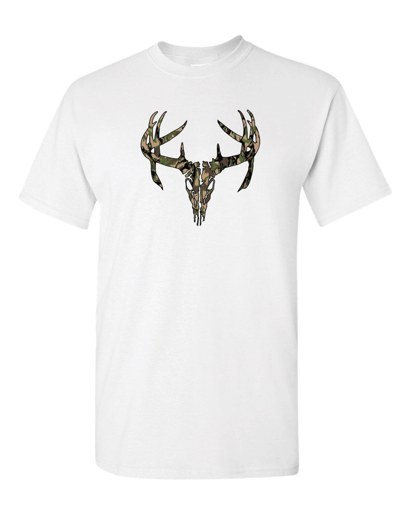 Camo Deer T-shirt, Hunting T-shirt, Deer Skull T-shirt - Fivestartees