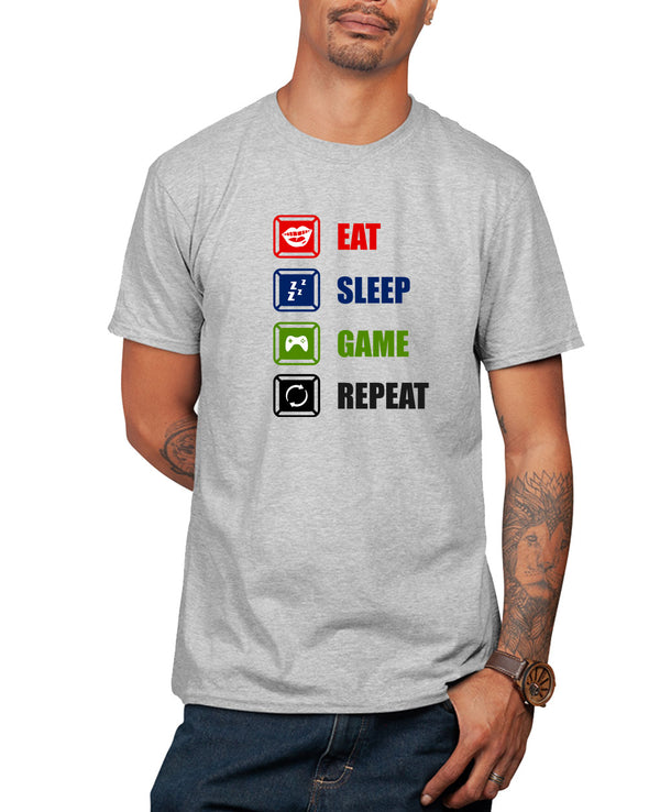 Eat sleep game repeat funny gaming t-shirt - Fivestartees