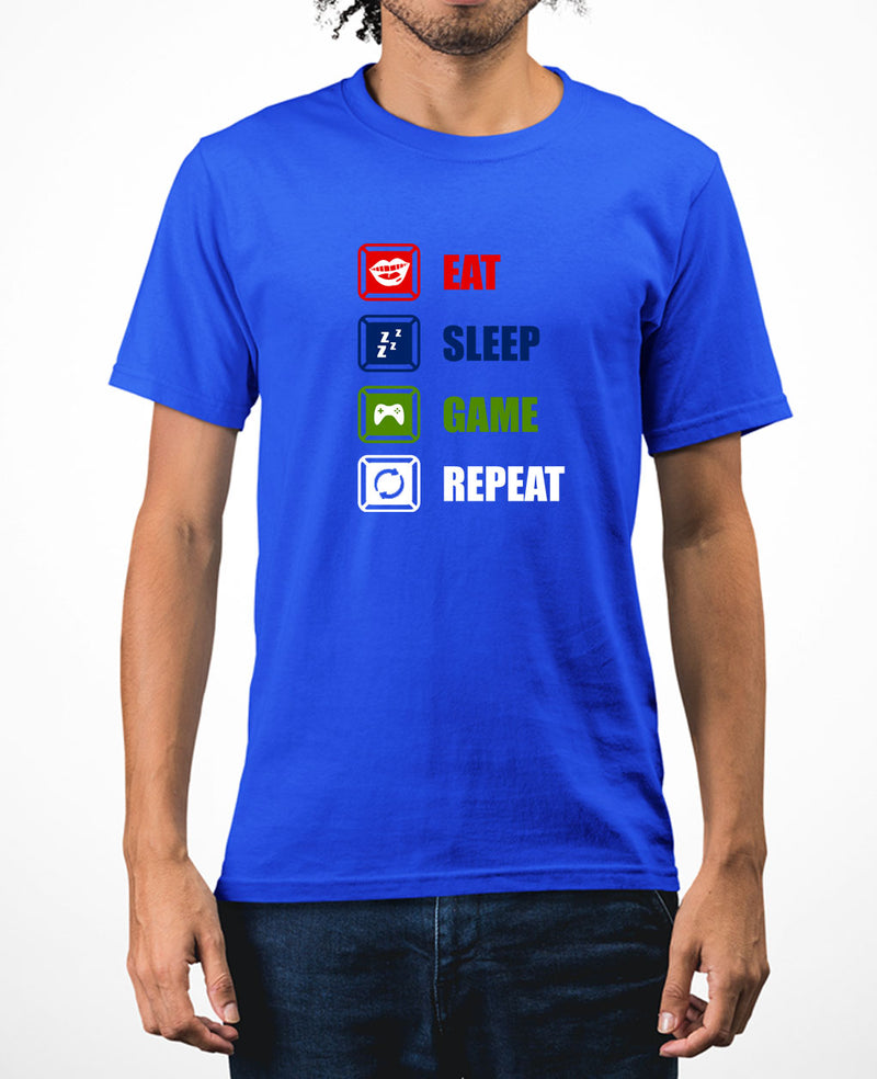 Eat sleep game repeat funny gaming t-shirt - Fivestartees