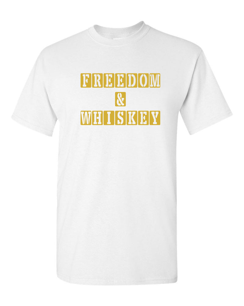 Freedom & Whiskey Patriotic T-Shirt American Tees - Fivestartees