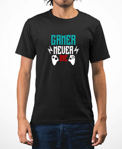 Gamer never die funny geek t-shirt video game tee - Fivestartees