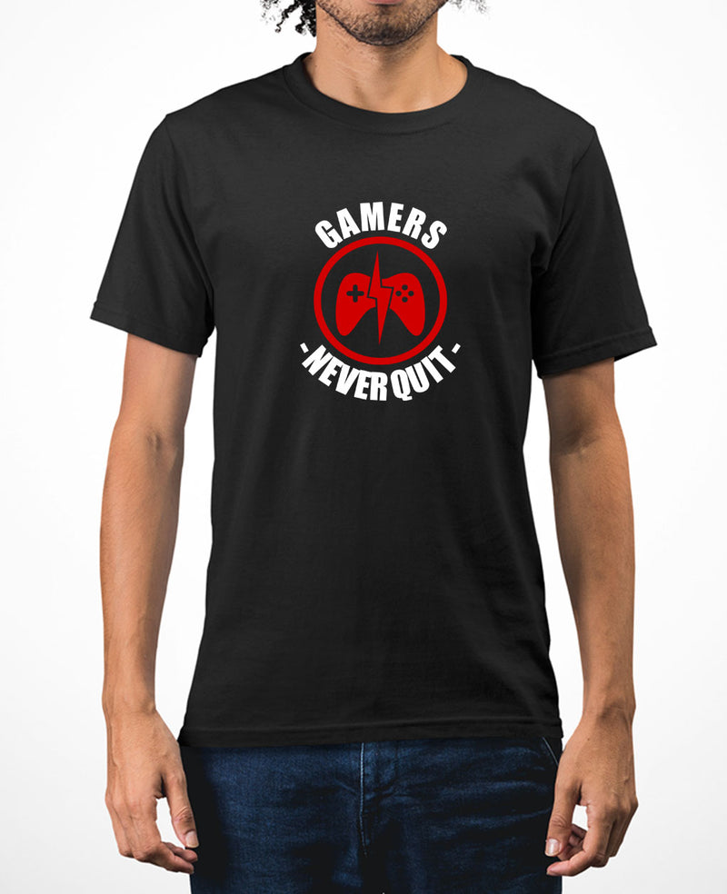 Gamer never quit funny geek t-shirt video game tee - Fivestartees